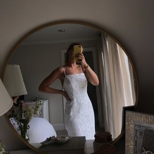 X by NBD white lace dress